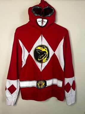 Welovefine Mighty Morphing Power Rangers Full Zip Red Hoodie Size M SOLD OUT